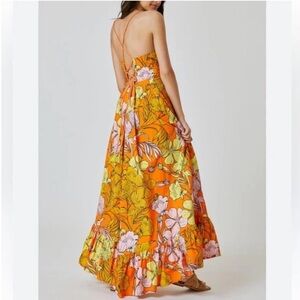 Anthropologie plenty by Traci Reese floral strappy Maxi Dress medium petite